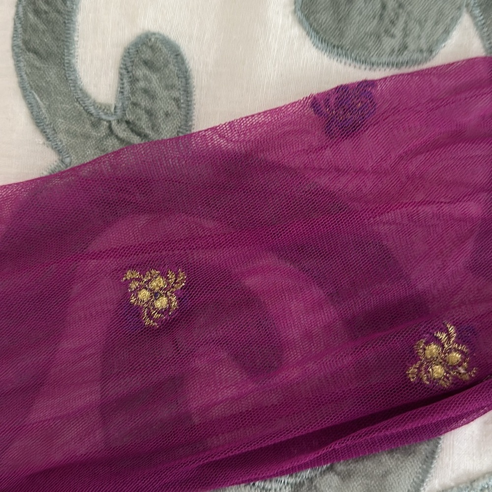 CUSTOM INDIAN PURPLE AND MUSTARD LEHENGA - Picture 6 of 16